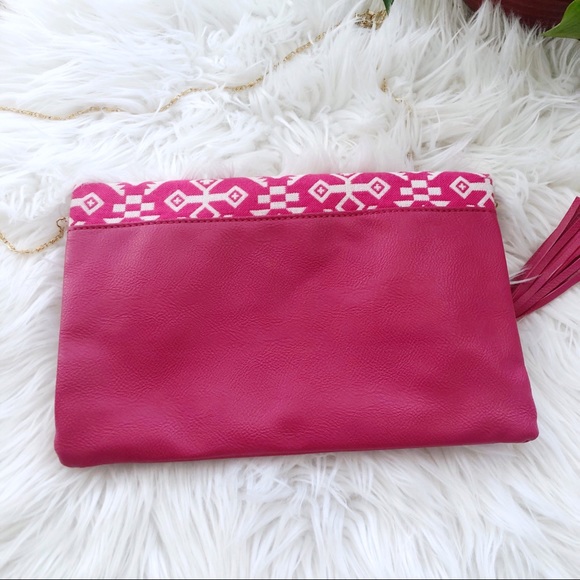 Olivia Miller Hot Pink Tribal Clutch - Picture 3 of 5